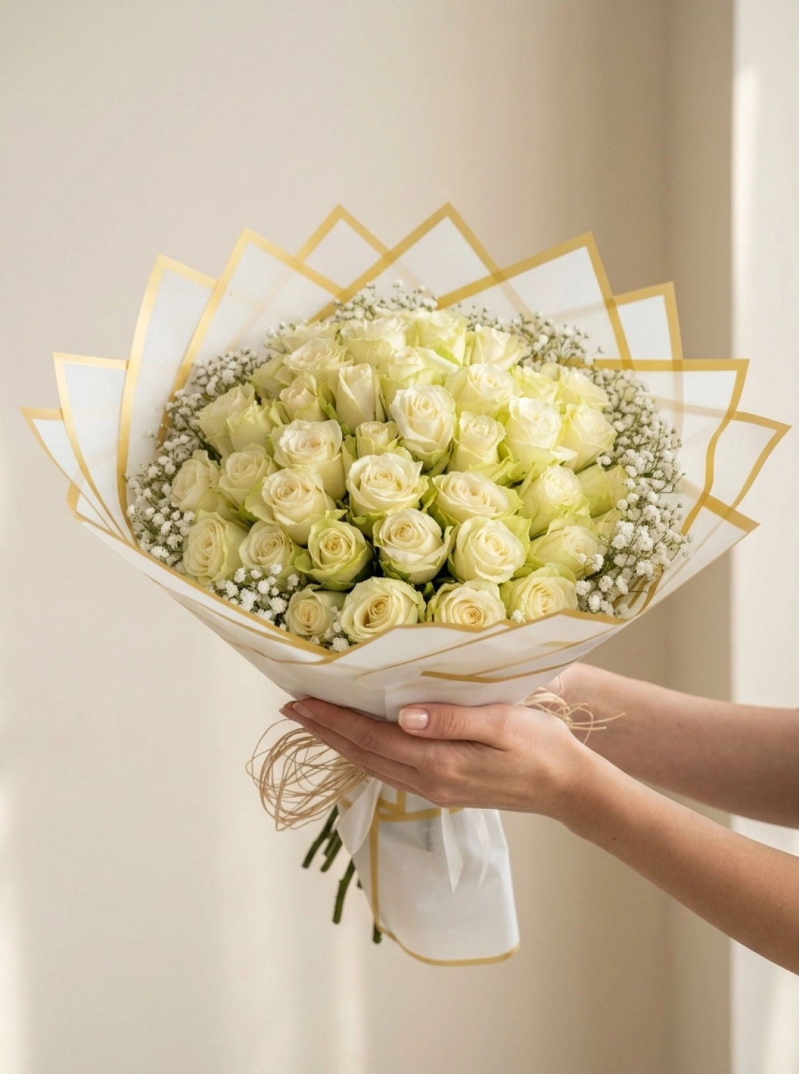 41 Li̇ İthal Gül Buketi̇ Beyaz 